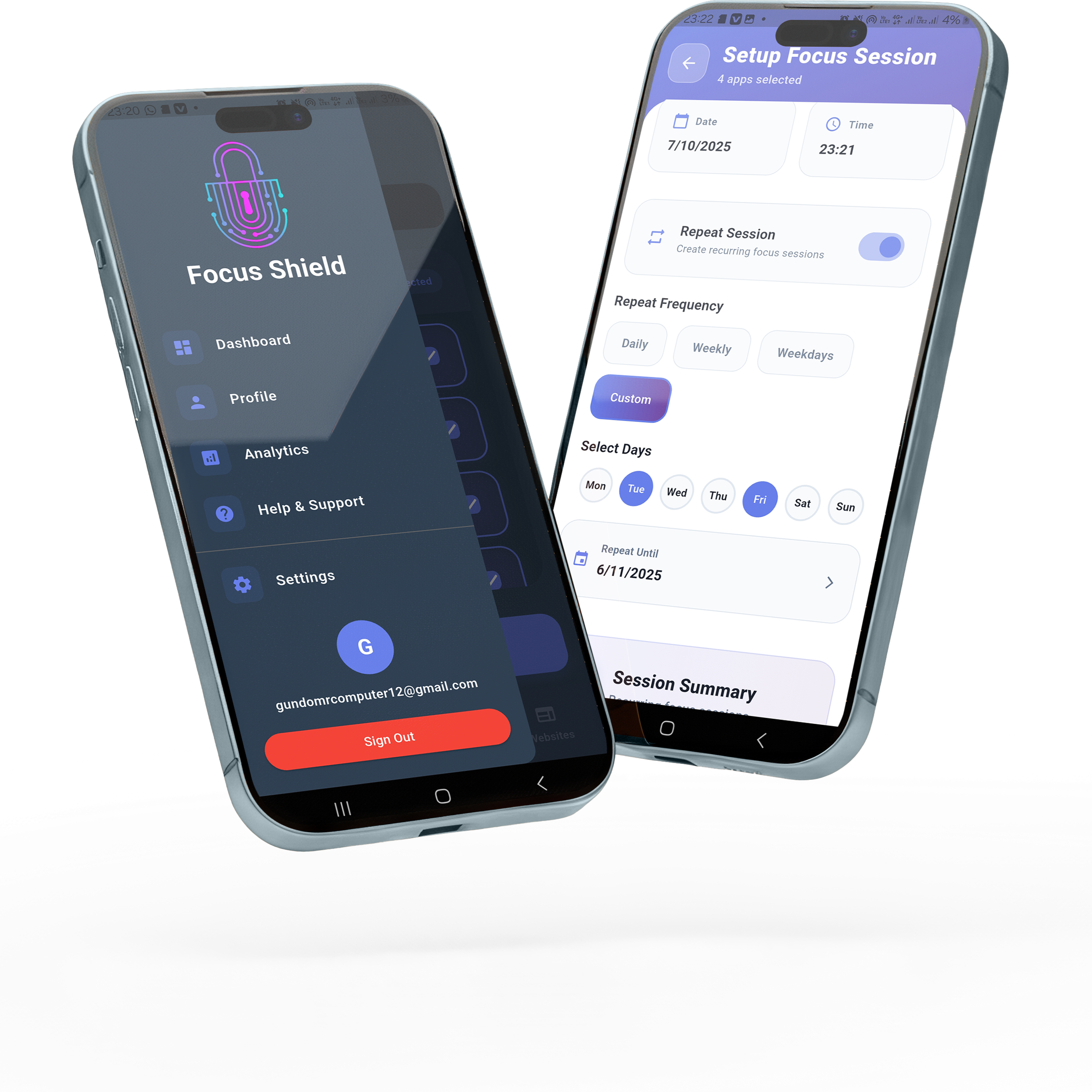 FocusShield App Interface